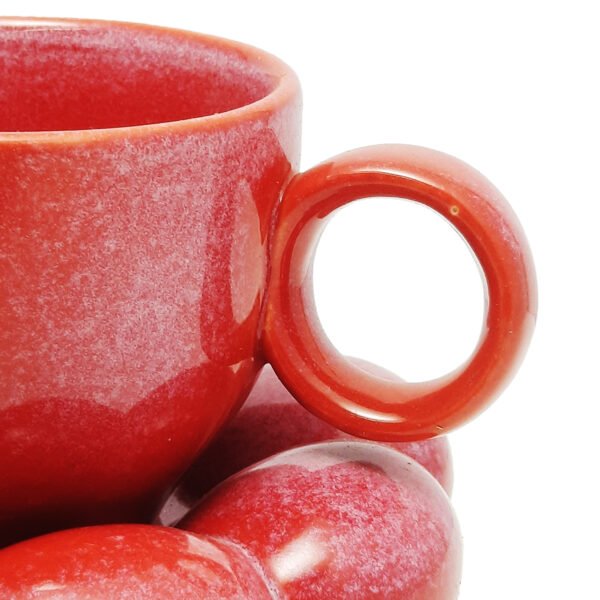 VillHeart Sunflower Cups and Saucer | Red Ceramic Cups for Delightful Evening Tea - Image 6