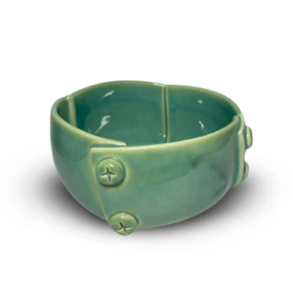 Villheart Ceramic Buttoned Bowl (Sea Green) | Side bowl for dinner, lunch