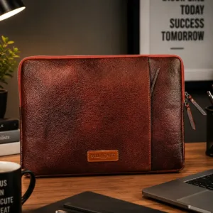 Leather brown sleeve