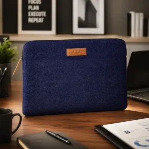 Blue laptop sleeve